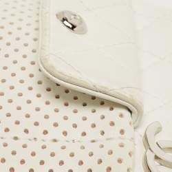 Pre Owned Chanel White Perforated Leather Ultra Pocket Camera Bag