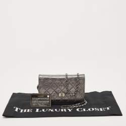 Chanel Metallic Quilted Leather Reissue 2.55 Wallet On Chain