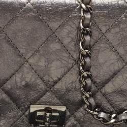 Chanel Metallic Quilted Leather Reissue 2.55 Wallet On Chain