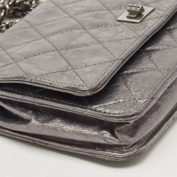 Chanel Metallic Quilted Leather Reissue 2.55 Wallet On Chain