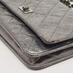 Chanel Metallic Quilted Leather Reissue 2.55 Wallet On Chain