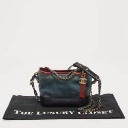 Pre Owned Chanel Multicolor Quilted Suede and Leather Small Gabrielle Bag
