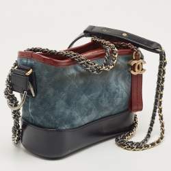 Pre Owned Chanel Multicolor Quilted Suede and Leather Small Gabrielle Bag
