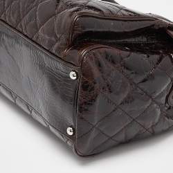 Pre Owned Chanel Brown Quilted Glazed Leather Portobello Tote