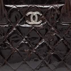 Pre Owned Chanel Brown Quilted Glazed Leather Portobello Tote