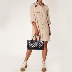 Pre Owned Chanel Brown Quilted Glazed Leather Portobello Tote