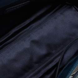 Pre Owned Chanel Blue Diamond Shine Quilted Leather Reissue Tote