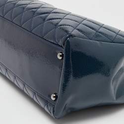 Pre Owned Chanel Blue Diamond Shine Quilted Leather Reissue Tote