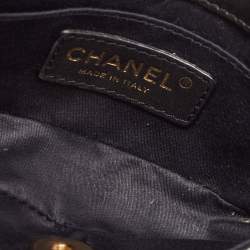 Pre Owned Chanel Black Quilted Leather Extra Mini Charms Classic Flap Bag
