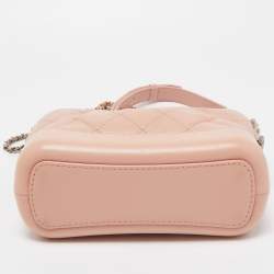 Pre Owned Chanel Pink Quilted Leather Small Gabrielle Hobo
