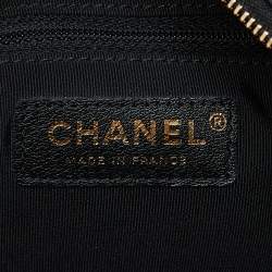Pre Owned Chanel Black Quilted Leather Buckle Camera Case Bag