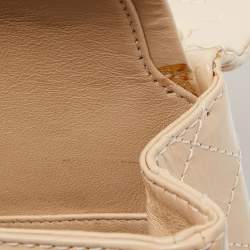 Pre Owned Chanel Beige Quilted Aged Leather Reissue 2.55 Classic 225 Flap Bag