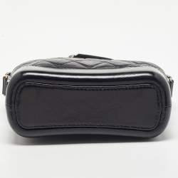 Pre Owned Chanel Black Quilted Aged Leather Small Gabrielle Hobo