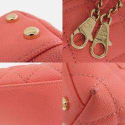 Chanel Pink Caviar Leather Coco Top Handle Bag 