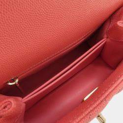 Chanel Pink Caviar Leather Coco Top Handle Bag 
