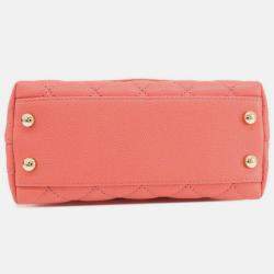 Chanel Pink Caviar Leather Coco Top Handle Bag 