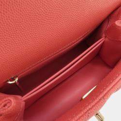 Chanel Pink Caviar Leather Coco Top Handle Bag 