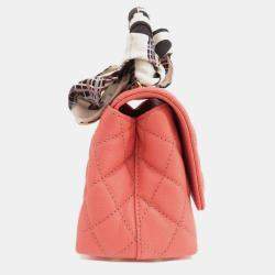 Chanel Pink Caviar Leather Coco Top Handle Bag 