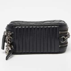 Pre Owned Chanel Black Quilted Leather Mini Coco Boy Camera Bag