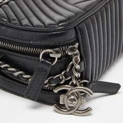 Pre Owned Chanel Black Quilted Leather Mini Coco Boy Camera Bag