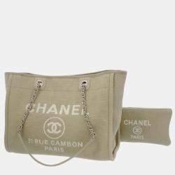 Chanel Grey Canvas and Leather Medium Deauville Shopper Tote