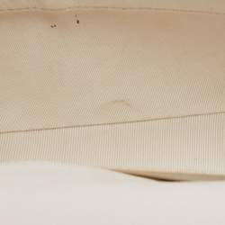 Pre Owned Chanel Off White Quilted Leather Small Boy Flap Bag