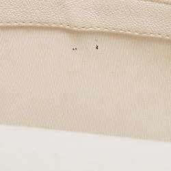 Pre Owned Chanel Off White Quilted Leather Small Boy Flap Bag