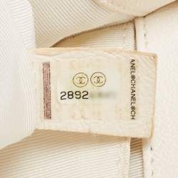 Pre Owned Chanel Off White Quilted Leather Small Boy Flap Bag