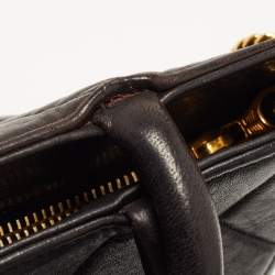 Pre Owned Chanel Black Quilted Leather Medallion Tote