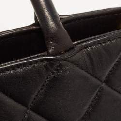Pre Owned Chanel Black Quilted Leather Medallion Tote