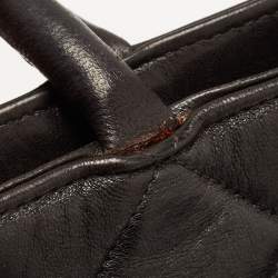Pre Owned Chanel Black Quilted Leather Medallion Tote