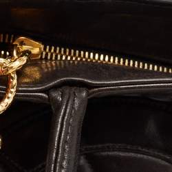 Pre Owned Chanel Black Quilted Leather Medallion Tote