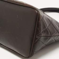 Pre Owned Chanel Black Quilted Leather Medallion Tote