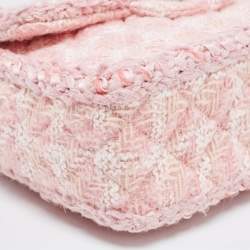 Pre Owned Chanel Pink Quilted Tweed Square Reissue 2.55 Flap Bag