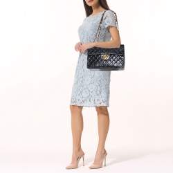 Chanel Black Quilted Lambskin Leather Maxi Vintage Classic Single Flap Bag