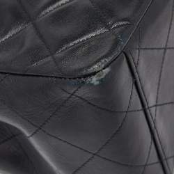 Chanel Black Quilted Lambskin Leather Maxi Vintage Classic Single Flap Bag