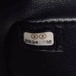 Pre Owned Chanel Black Python and Leather Medium Boy Flap Bag