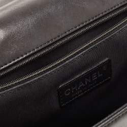 Pre Owned Chanel Black Quilted Leather Large Boy Flap Bag