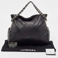 Pre Owned Chanel Black Leather Ultimate Soft Fold Over Bag