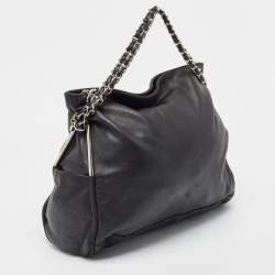 Pre Owned Chanel Black Leather Ultimate Soft Fold Over Bag