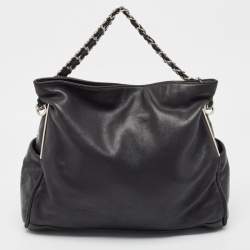 Pre Owned Chanel Black Leather Ultimate Soft Fold Over Bag