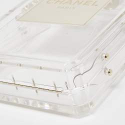 Pre Owned Chanel Clear/Gold Plexiglass Perfume Bottle Evening Bag