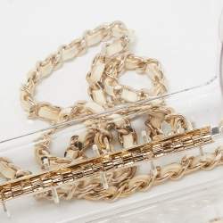 Pre Owned Chanel Clear/Gold Plexiglass Perfume Bottle Evening Bag