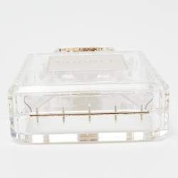 Pre Owned Chanel Clear/Gold Plexiglass Perfume Bottle Evening Bag