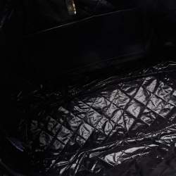 Pre Owned Chanel Black Cotton and Leather Camellia Terry Beach Tote w/ Towel