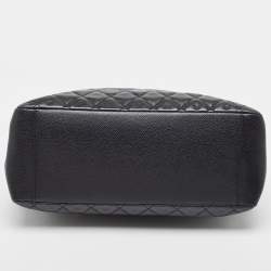 Pre Owned Chanel Black Quilted Caviar Leather Grand Shopping Tote