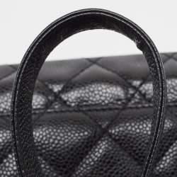 Pre Owned Chanel Black Quilted Caviar Leather Grand Shopping Tote