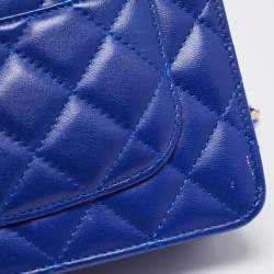 Pre Owned Chanel Blue Quilted Leather WOC Bag
