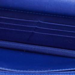 Pre Owned Chanel Blue Quilted Leather WOC Bag