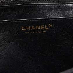Pre Owned Chanel Black Quilted Caviar Leather Maxi Classic Single Flap Bag